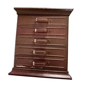 Metal vintage jewelry box trinket tool storage rustic funky unique apothecary